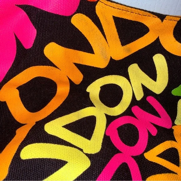 Robin Ruth Colorful Graffiti Print Shoulder Bag Tote Purse Black Multicolor - Picture 6 of 11